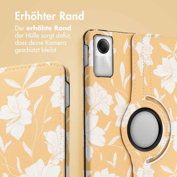 imoshion 360° drehbare Design Klapphülle für das Xiaomi Redmi Pad SE - Yellow Flowers