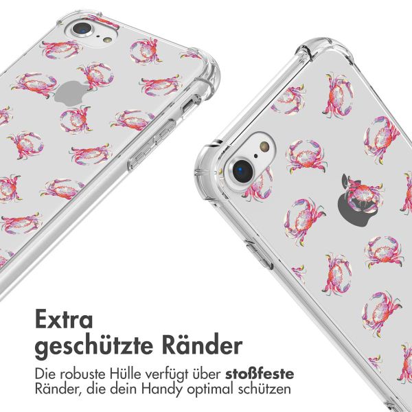 imoshion Design Hülle mit Band Apple iPhone SE (2022 / 2020) / 8 / 7 - Crab Watercolor