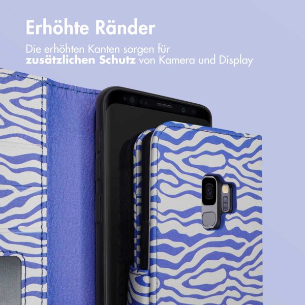 imoshion Design Klapphülle Samsung Galaxy S9 - White Blue Stripes