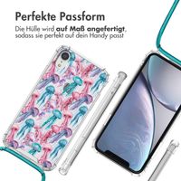 imoshion Design Hülle mit Band Apple iPhone Xr - Jellyfish Watercolor