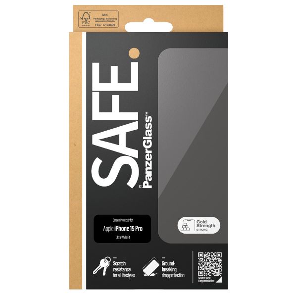 SAFE by PanzerGlass Ultra-Wide Fit Displayschutz für das iPhone 15 Pro