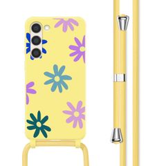 imoshion SilikonHülle design mit Band Samsung Galaxy S23 - Yellow Flower Distance