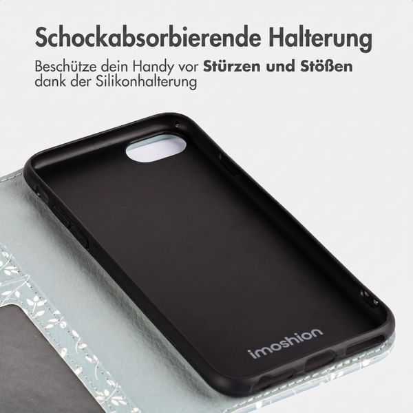 imoshion Design Klapphülle Apple iPhone 17e / 16e - Smoke Green Flowers