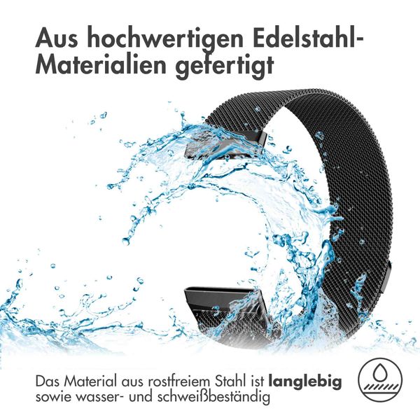 imoshion Mailändische Magnetarmband für das Fitbit Versa 3 - Größe S - Schwarz