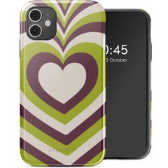 Selencia Vivid Back Cover Apple iPhone 11 - Double Hearts Plum Fern