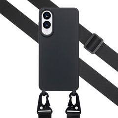 Selencia SilikonHülle mit abnehmbarem Band Samsung Galaxy S25 Edge - Schwarz