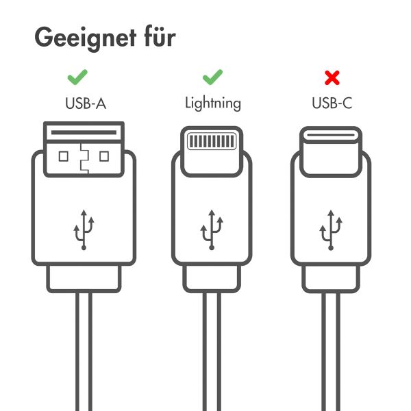 imoshion ﻿Lightning- auf USB-Kabel – nicht MFi-zertifiziert – Geflochtenes Gewebe – 1,5 m – Weiß