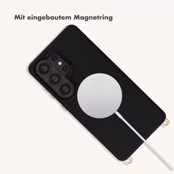 Selencia Rivièra Backcover mit MagSafe mit abnehmbaren Haken Samsung Galaxy S26 Ultra - Velvet Black