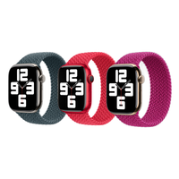 Apple 3 Pack Geflochtenes Solo Loop für Apple Watch | 38/40/41/42 mm - Größe 4 - Lake Green/ (PRODUCT)RED/ Magenta