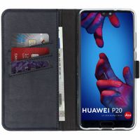 Selencia Echtleder Klapphülle Dunkelblau für Huawei P20