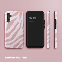 Selencia Vivid Tough Back Cover für das Samsung Galaxy A34 (5G) - Colorful Zebra Old Pink