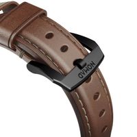 Nomad Traditionelles Lederarmband für die Apple Watch Series 1 bis 10 / SE / Ultra (2) (44/45/46/49 mm) - Braun/Schwarz