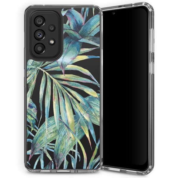 Selencia Fashion-Backcover mit zuverlässigem Schutz für das Samsung Galaxy A33 - Green Jungle Leaves