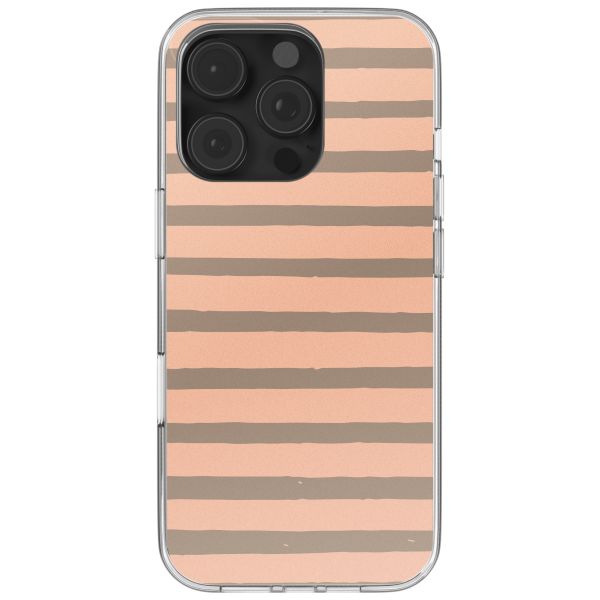 imoshion Design Hülle Apple iPhone 16 Pro - Striped peach reverse