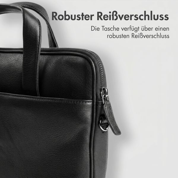 Accezz Leather Laptoptasche 16 Zoll - Schwarz