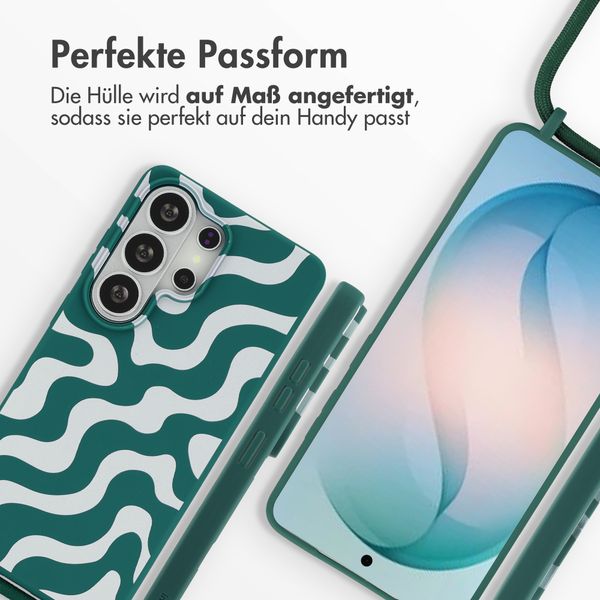 imoshion SilikonHülle design mit Band Samsung Galaxy S26 Ultra - Petrol Green Groovy