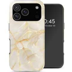 Selencia Vivid Rückabdeckung mit MagSafe Apple iPhone 17 Pro - Golden Beige Marble