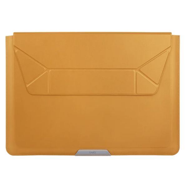 Uniq Oslo Laptop Hülle 14 Zoll - Laptop Sleeve mit faltbarem Laptopständer - Deep Mustard