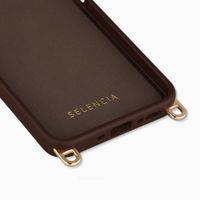 Selencia Rivièra Backcover mit MagSafe mit abnehmbaren Haken Samsung Galaxy A34 (5G) - Choco Brown