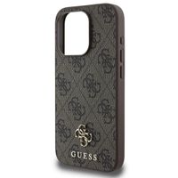 Guess 4G Metal Logo Back Cover MagSafe Apple iPhone 15 Pro - Braun