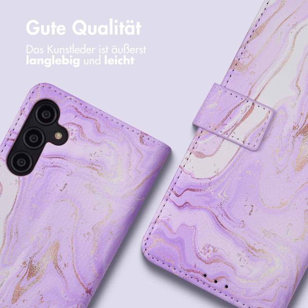 imoshion Design Klapphülle Samsung Galaxy A14 (5G/4G) - Purple Marble