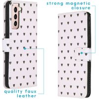 imoshion Design TPU Klapphülle Galaxy S21 - Hearts Allover White