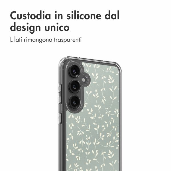 imoshion Design Hülle Samsung Galaxy S23 FE - Smoke Green Flowers