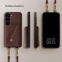 Selencia Sera HandyHülle mit Kordel und Umschlag-Kartenhalter Samsung Galaxy S23 - Chocolate Brown