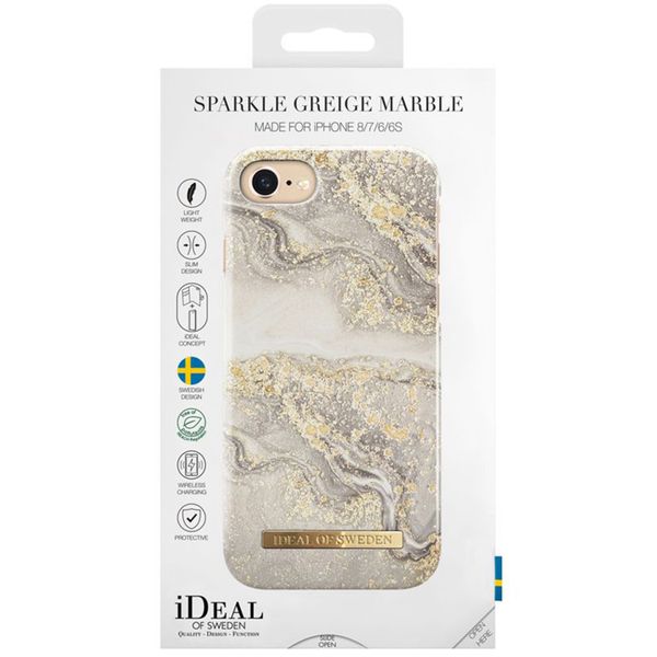 iDeal of Sweden Sparkle Greige Marble Fashion Back Case iPhone 8 / 7 / 6 /6s