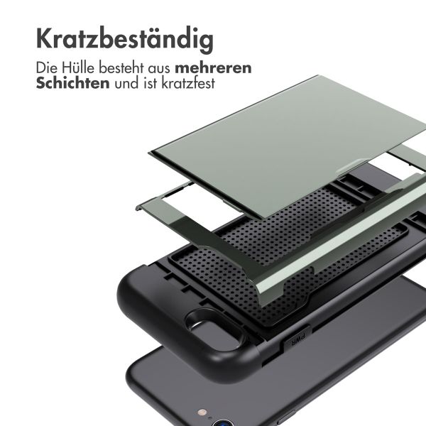 imoshion Backcover mit Kartenfach für das iPhone SE (2022 / 2020) / 8 / 7 - Dunkelgrün