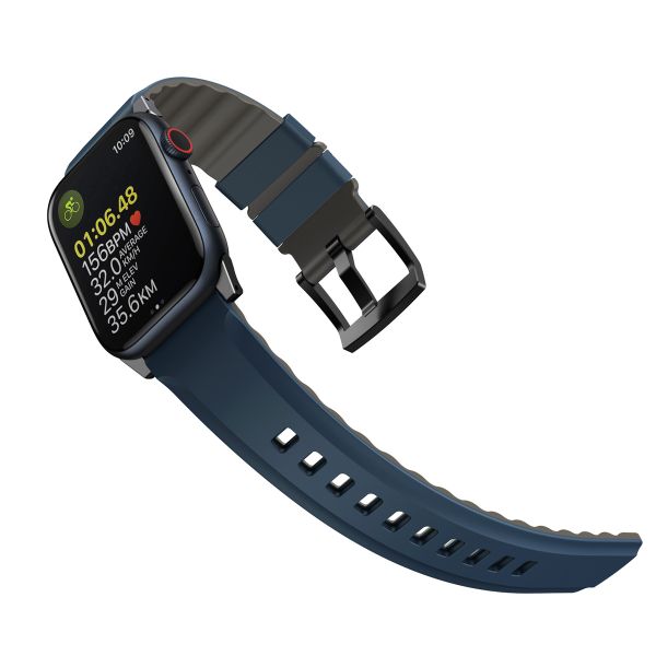 Uniq Linus AiroSoft™ Silikonarmband für das  Apple Watch Series 1 t/m 11 / SE / Ultra (44/45/46/49 mm) - Nautical Blue