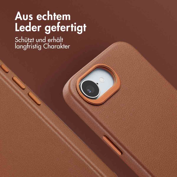 Accezz MagSafe Leather Backcover Apple iPhone 16e - Sienna Brown