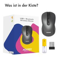 Accezz Kabellose Maus - Bluetooth / USB-A adapter - Grau