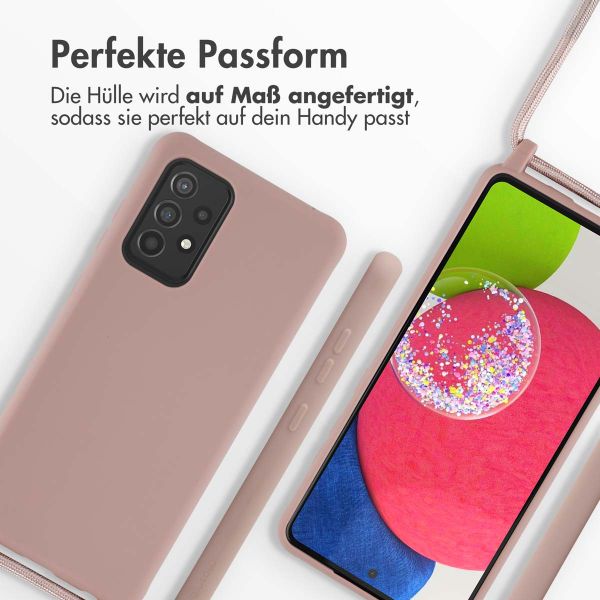 imoshion Silikonhülle mit Band für das Samsung Galaxy A52(s) (5G/4G) - Sand Pink