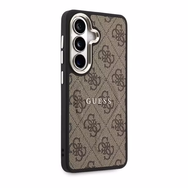 Guess 4G Leather Back Cover mit MagSafe Samsung Galaxy S26 - Gold Edge - Brown