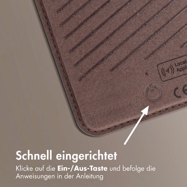 Accezz Magnetische Leder-Wallet mit Standfunktion - Geeignet für Apple Find My - Coffee Brown
