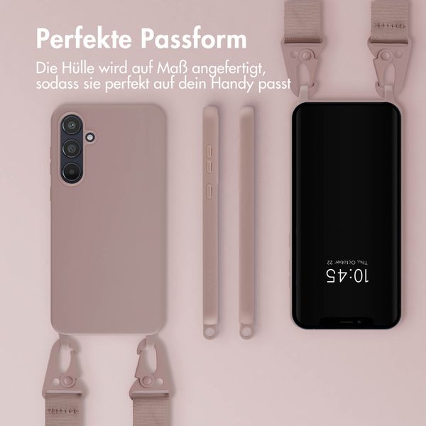 Selencia SilikonHülle mit abnehmbarem Band Samsung Galaxy A55 - Sand Pink