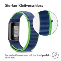 imoshion Nylonarmband für das  Fitbit Charge 5 - Größe L - Blue & Green