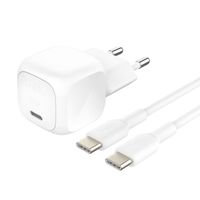 Belkin BoostCharge Kompakte USB-C-Ladegerät 20W mit USB-C-auf-USB-C-Kabel - 1 Meter - Weiß