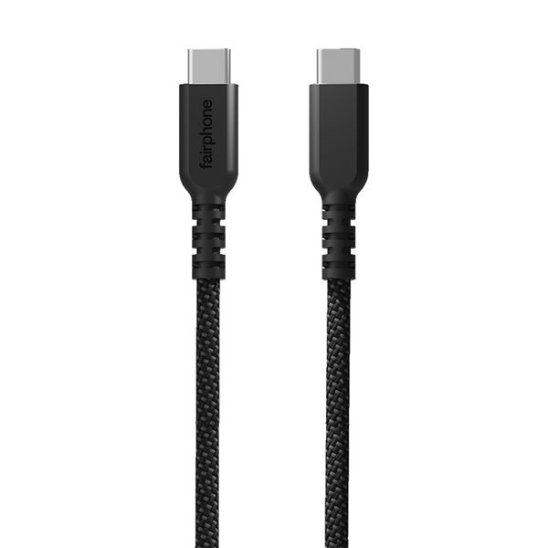 Fairphone LongLife USB-C-zu-USB-C/USB-A Ladekabel - 240W - 2.5 Meter - Schwarz