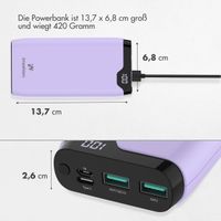 imoshion Powerbank - 20.000 mAh - Schnelles Aufladen und Power Delivery - Lila