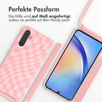 imoshion Silikonhülle design mit Band für das Samsung Galaxy A34 (5G) - Retro Pink