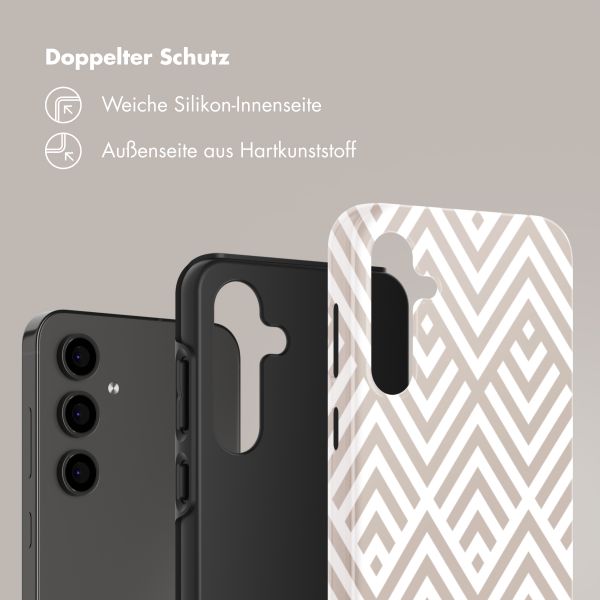 Selencia Vivid Back Cover Samsung Galaxy S24 FE - Beige Zigzag