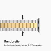 imoshion Edelstahlarmband für das Apple Watch Series 1 bis 11 / SE / Ultra (44/45/46/49 mm) - Silber / Gold