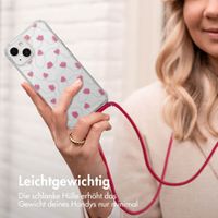 imoshion Design Hülle mit Band Apple iPhone 13 - Dusty Rose Connected Hearts