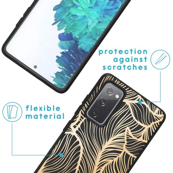 imoshion Design Hülle für das Samsung Galaxy S20 FE - Blätter / Schwarz