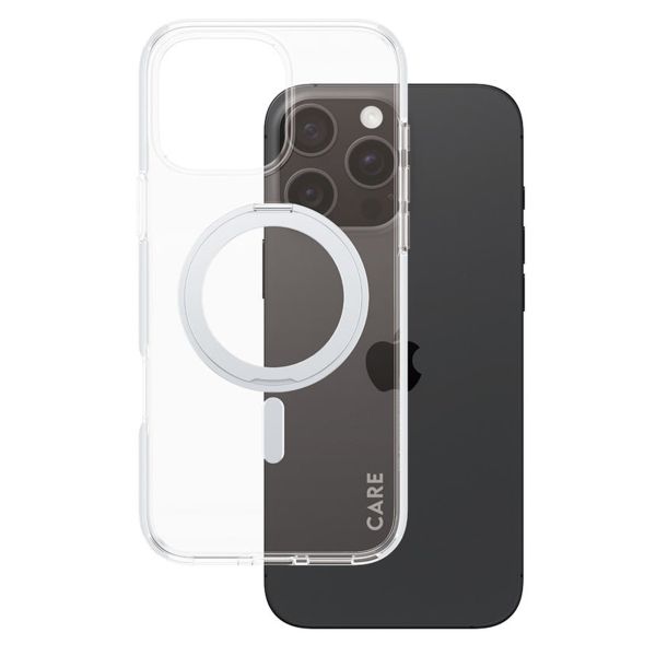 CARE by PanzerGlass Kickstand Case MagSafe für das iPhone 16 Pro Max - Silber