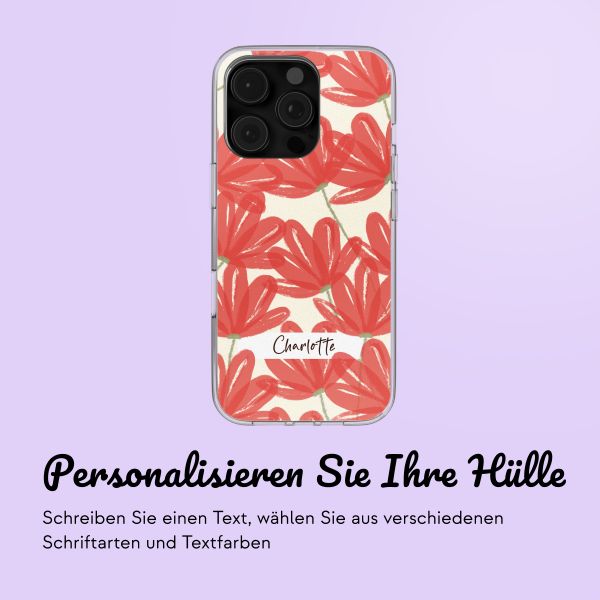 Personalisierte Hülle mit Blumen iPhone 16 Pro Max - Transparent