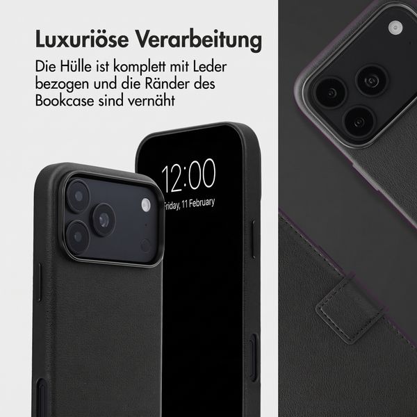 Accezz 2-in-1 Klapphülle aus Leder mit MagSafe Apple iPhone 18 Pro Max / 17 Pro Max - Onyx Black