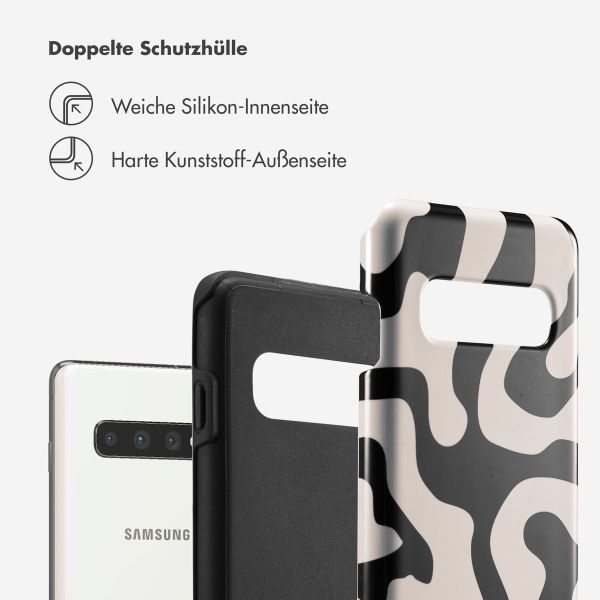 Selencia Vivid Tough Back Cover für das Samsung Galaxy S10 - Art Wave Black